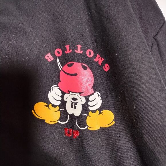 Vintage Mickey & Co Sequined Black Bomber Jacket Size Md Bottoms Up Red Yellow - Picture 2 of 11